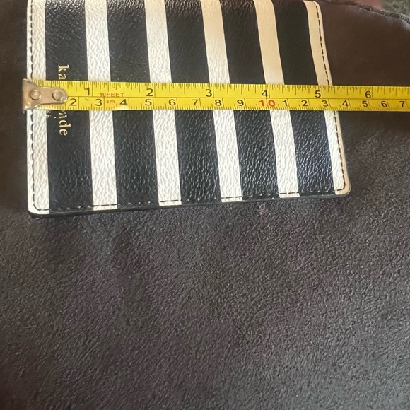 EUC Kate Spade Black and White Striped Wallet - Picture 5 of 5